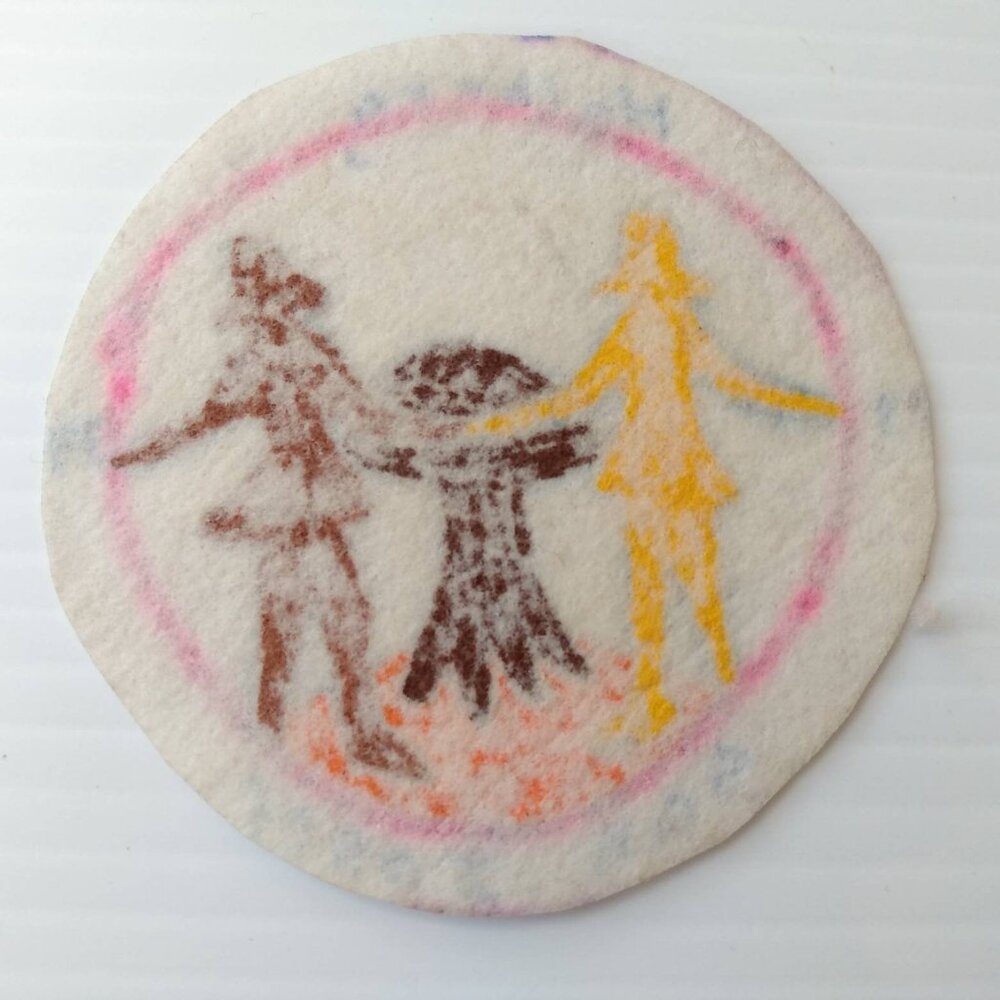 Vintage Girl Guides Patches Brownies Handmade Badge and Blue Camping Ribbon - Picture 2 of 8